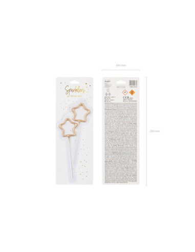 Zimne ognie Gwiazdki, złoty, 16.5cm (1 op. / 2 szt.)