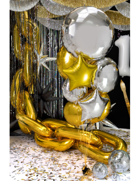 Balon foliowy okrągły Pastylka, 80 cm, złoty