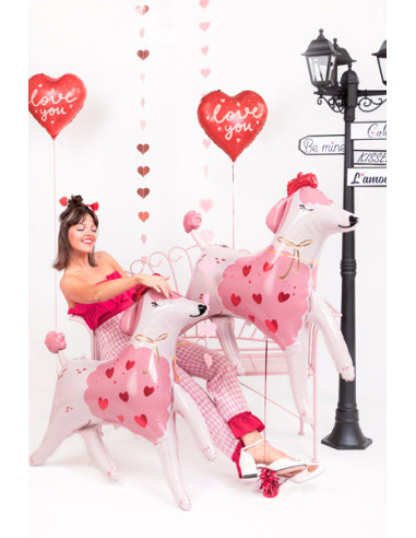 Balon foliowy Pudel, 119x108 cm, mix