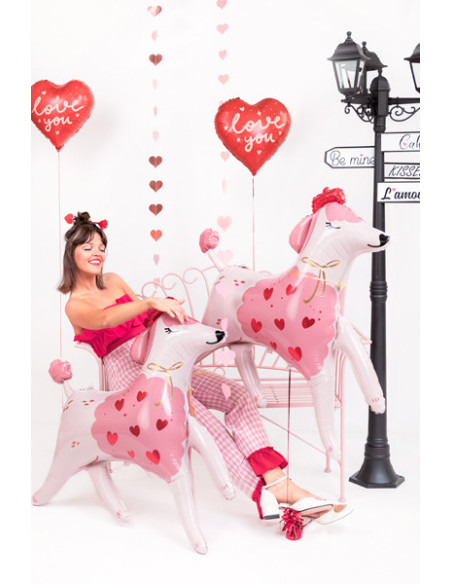 Balon foliowy Pudel, 119x108 cm, mix