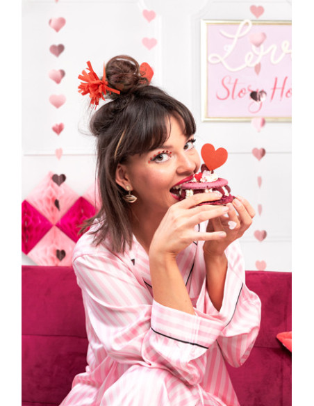 Dekoracje do muffinek Serca, 11 cm (1 op. / 6 szt.)