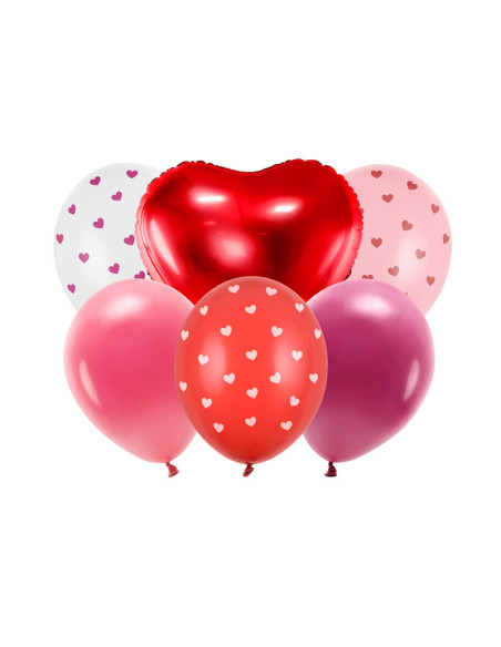 Zestaw balonów Be mine valentine, mix (1 op. / 6 szt.)