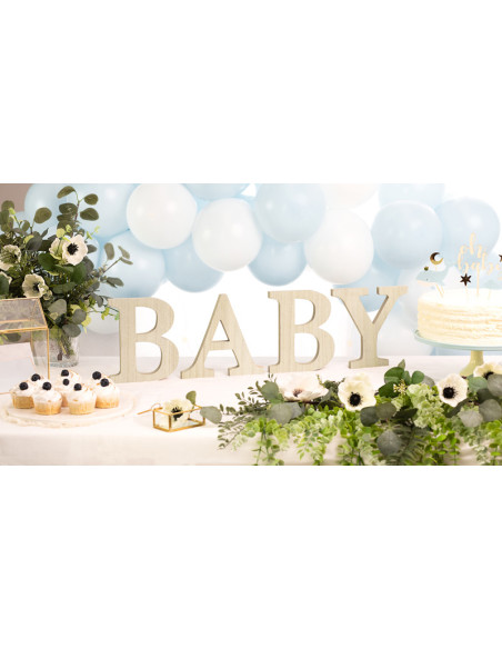 Drewniany napis BABY, 16.5-21.5x19.5 cm