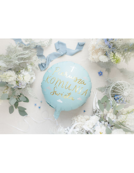 Balon foliowy Komunia Święta, 45 cm, mix