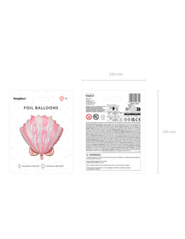 Balon foliowy Muszelka Bride to be, 52x50 cm, mix