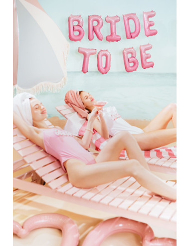 Balon foliowy Bride to be, 350x45 cm, różowy
