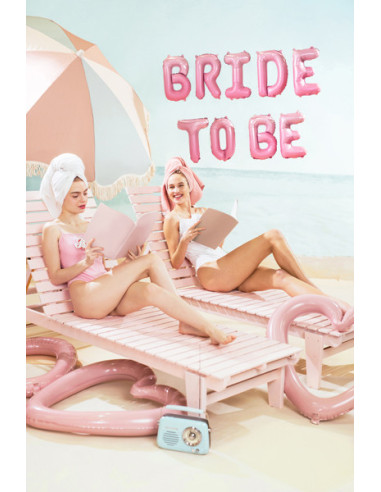 Balon foliowy Bride to be, 350x45 cm, różowy