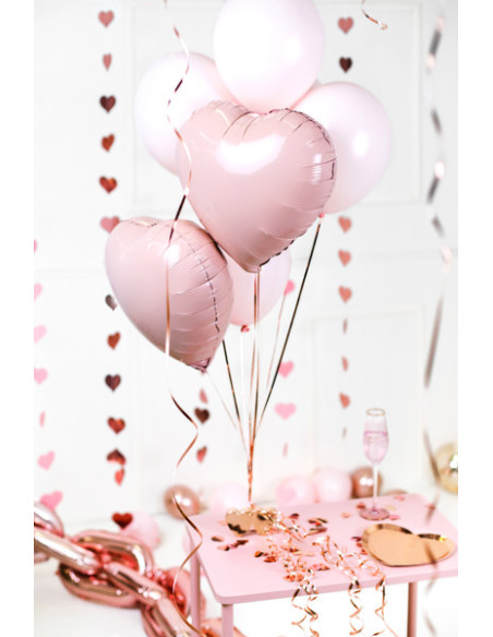 Balon foliowy Serce, 45 cm, jasny różowy