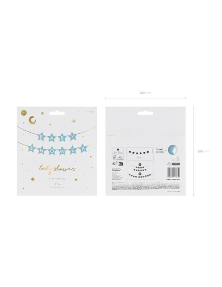 Baner Baby shower, 290x16.5 cm, jasny niebieski