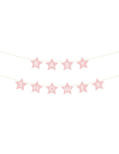 Baner Baby shower, 290x16.5 cm, jasny różowy