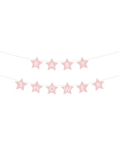 Baner Baby shower, 290x16.5 cm, jasny różowy