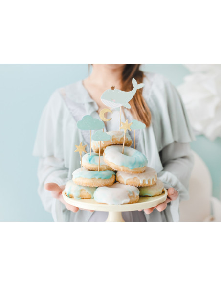 Dekoracje do muffinek - Wieloryb, 11-13.5 cm, mix (1 op. / 7 szt.)