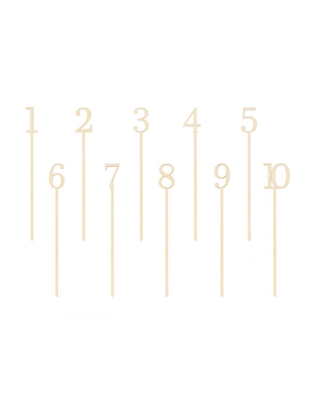 Drewniane numery na stół, 25 cm (1 op. / 10 szt.)