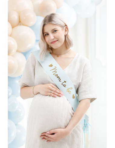 Szarfa Mom to be, jasny tiffany blue, 75 cm