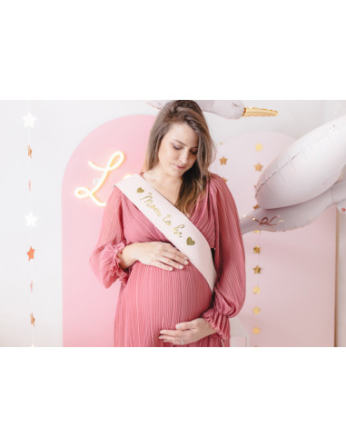 Szarfa Mom to be, blady róż, 75 cm