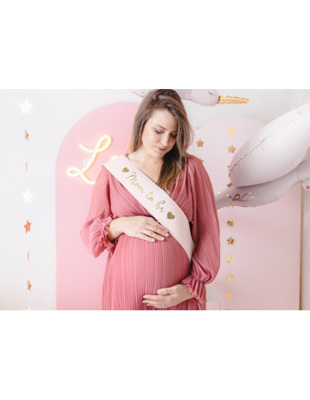 Szarfa Mom to be, blady róż, 75 cm