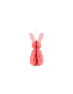 Dekoracja papierowa honeycomb Króliczek, różowy, 30 cm
