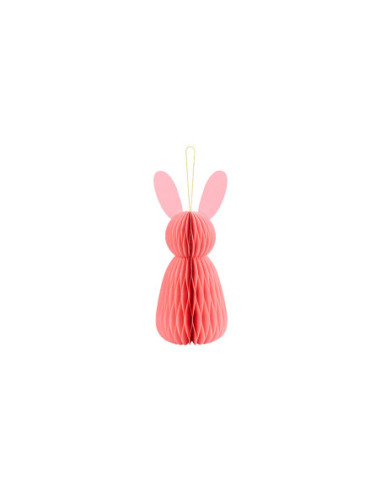 Dekoracja papierowa honeycomb Króliczek, różowy, 30 cm