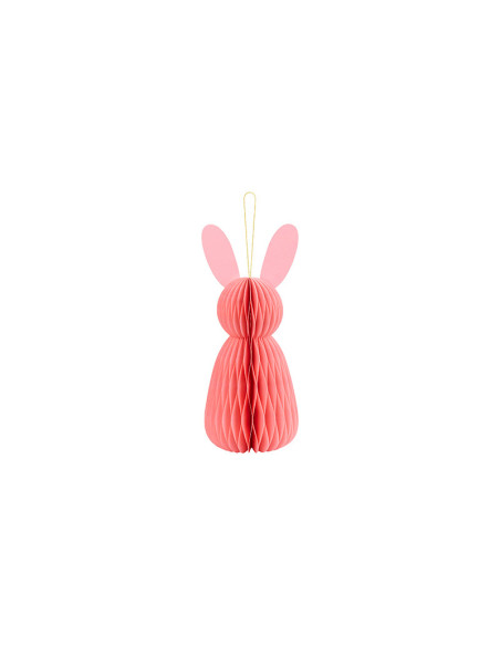 Dekoracja papierowa honeycomb Króliczek, różowy, 30 cm
