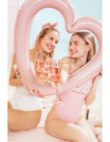 Naklejki na kieliszki ''Bride & Bridesmaid'', różowe złoto (1 op. / 6 szt.)