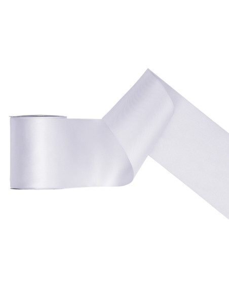 Tasiemka satynowa, biały, 100mm/25m (1 szt. / 25 mb.)