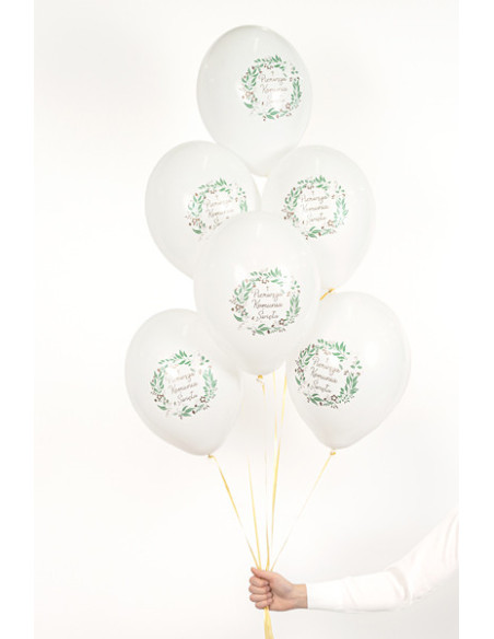 Balony 30 cm, Pierwsza Komunia Święta, Pastel White (1 op. / 6 szt.)