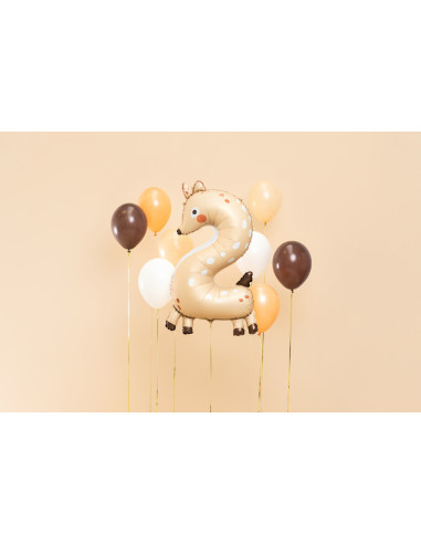 Balon foliowy Cyfra 2 - Sarenka, 65x102 cm, mix