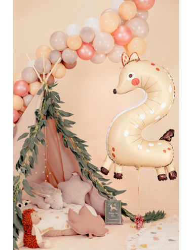Balon foliowy Cyfra 2 - Sarenka, 65x102 cm, mix