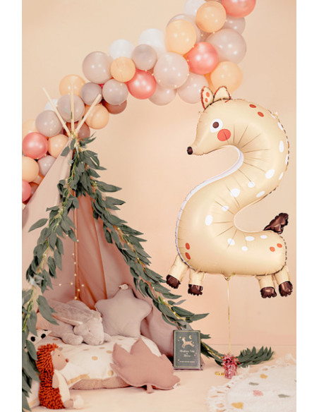 Balon foliowy Cyfra 2 - Sarenka, 65x102 cm, mix