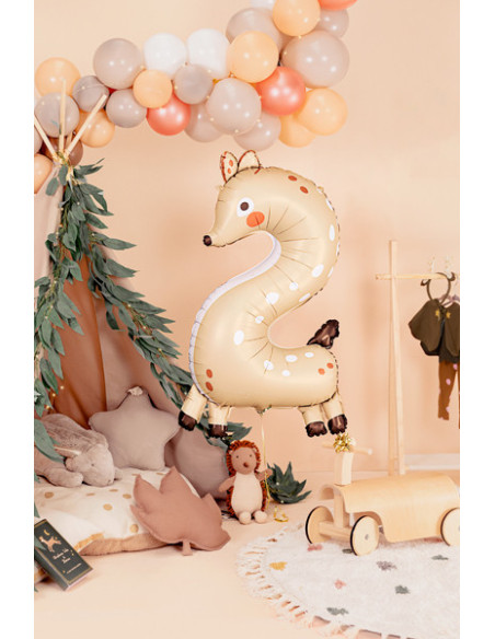 Balon foliowy Cyfra 2 - Sarenka, 65x102 cm, mix