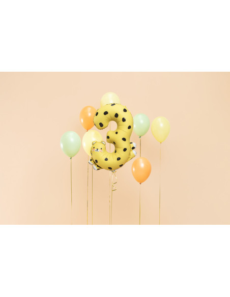 Balon foliowy Cyfra 3 - Gepard, 72.5x109 cm, mix