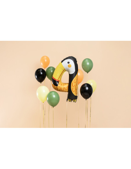 Balon foliowy Cyfra 4 - Tukan, 68x91 cm, mix