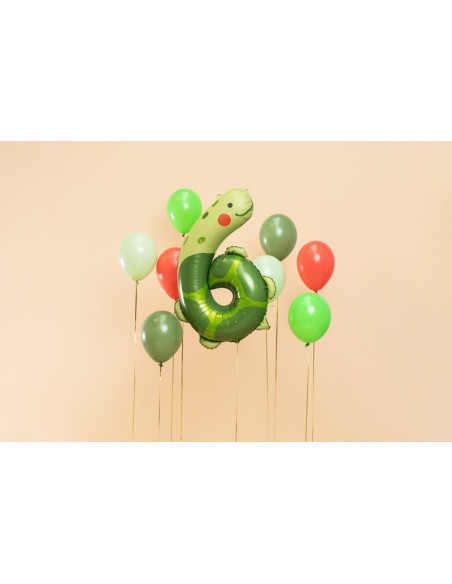 Balon foliowy Cyfra 6 - Żółw, 75x96 cm, mix