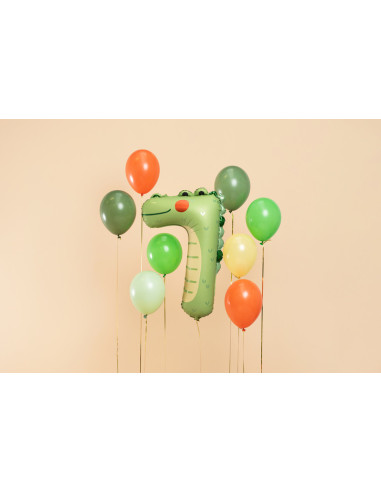 Balon foliowy Cyfra 7 - Krokodyl, 56x85 cm, mix