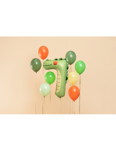 Balon foliowy Cyfra 7 - Krokodyl, 56x85 cm, mix