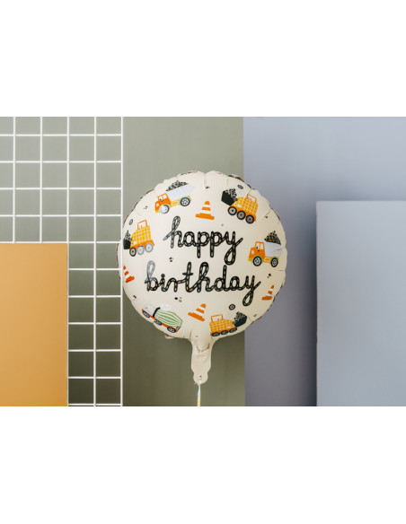 Balon foliowy Pojazdy budowlane, 45 cm, mix