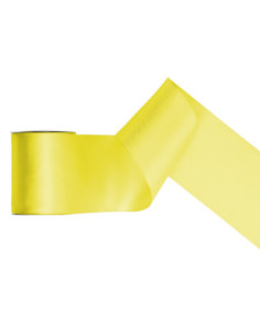 Tasiemka satynowa, żółty, 100mm/25m