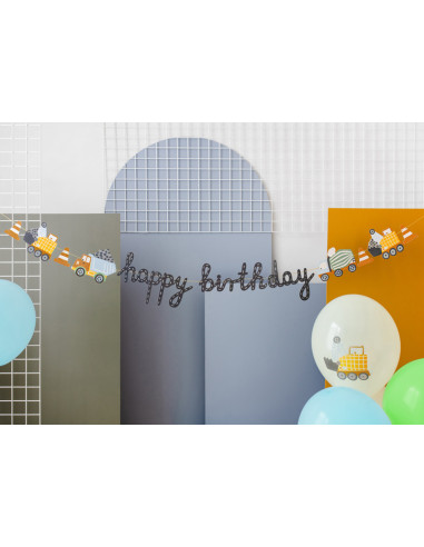 Balony 30 cm, Pojazdy budowlane, Pastel Light Cream (1 op. / 6 szt.)