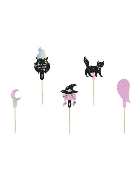 Dekoracje do muffinek Halloween, 14 cm, mix (1 op. / 6 szt.)