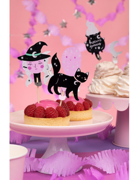 Dekoracje do muffinek Halloween, 14 cm, mix (1 op. / 6 szt.)