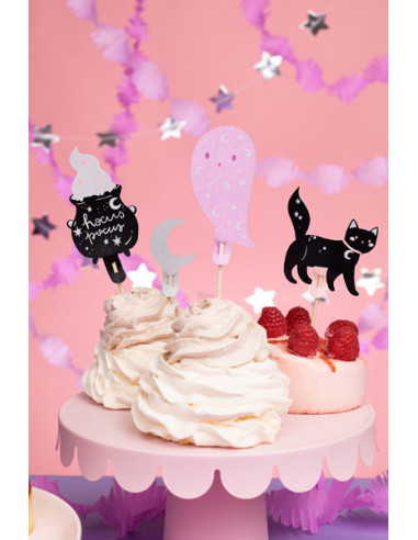 Dekoracje do muffinek Halloween, 14 cm, mix (1 op. / 6 szt.)