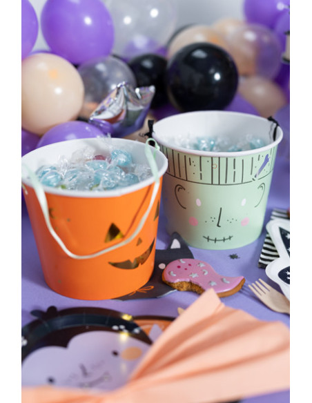 Wiaderka na cukierki Halloween, 13.5 cm, mix (1 op. / 2 szt.)