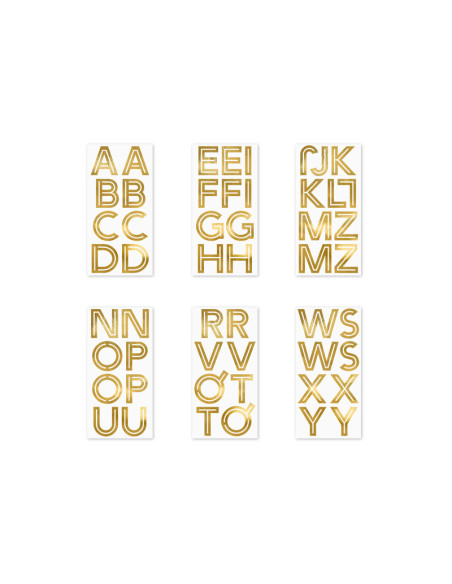 Naklejki Alfabet, 4 cm, złoty (1 op. / 6 szt.)