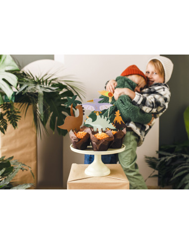 Toppery na tort Dinozaury, 8-12 cm, mix (1 op. / 6 szt.)