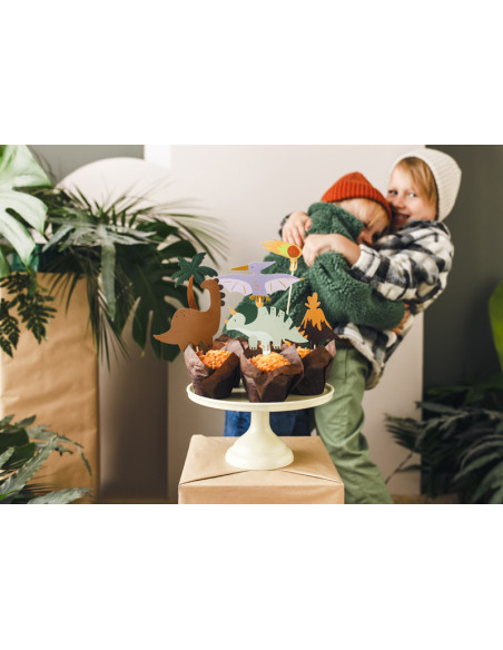 Toppery na tort Dinozaury, 8-12 cm, mix (1 op. / 6 szt.)