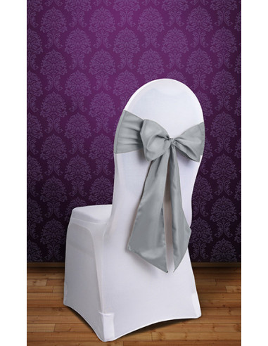 Szarfy na krzesło, srebrny, 0,15 x 2,75m (1 op. / 10 szt.)