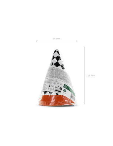 Czapeczki GO!, 16 cm, mix (1 op. / 6 szt.)