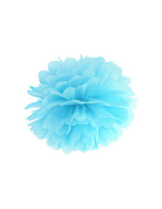 Pompon bibułowy, błękit, 25cm