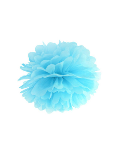 Pompon bibułowy, błękit, 25cm