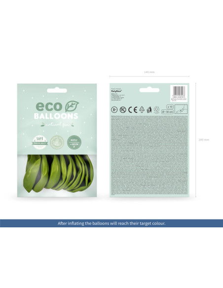 Balony Eco 30cm pastelowe, oliwkowy (1 op. / 10 szt.)